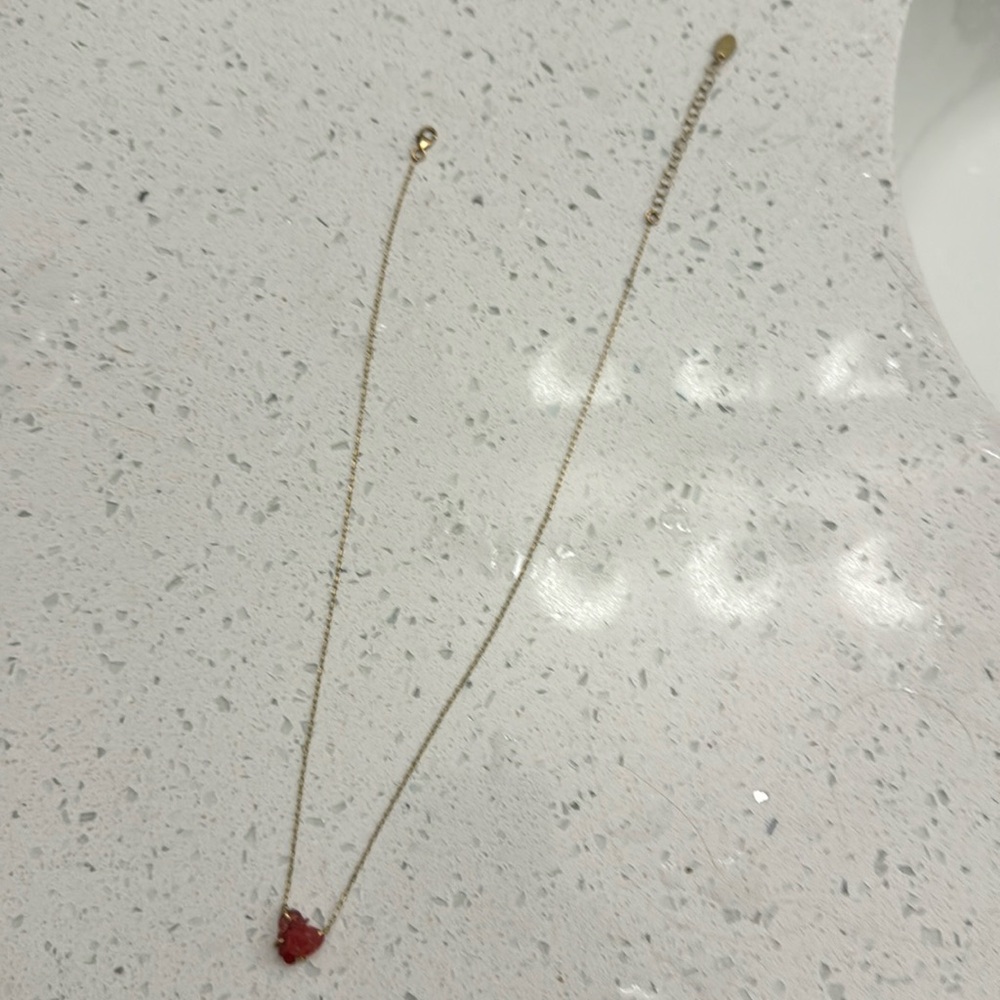 Alexis Russell raw peachy sunstone and 14k gold filled necklace